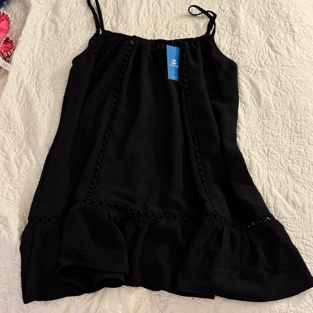 Cupshe Black Mini Dress with Delicate Straps